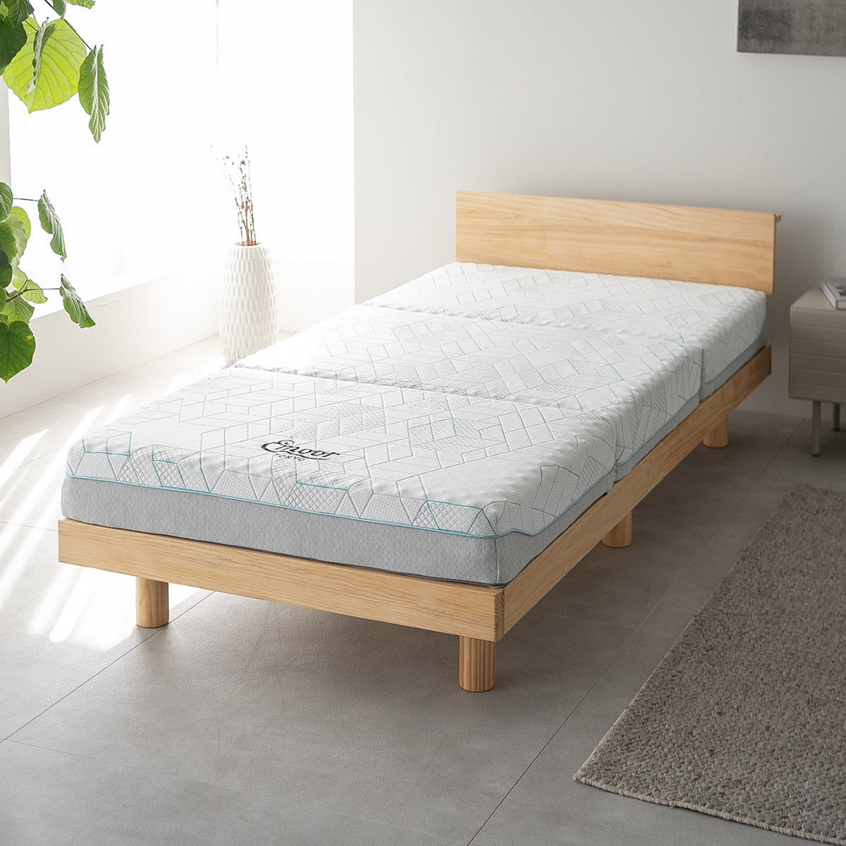 高反発 敷布団/寝具 〔厚さ15cm シングル〕 約幅100cm ブルー 日本製 防ダニ 抗菌防臭 テイジン素材使用 〔ベッドルーム 寝室〕 高反発 敷布団⁄寝具 〔厚さ15cm シングル〕 約幅100cm ブルー 日本製