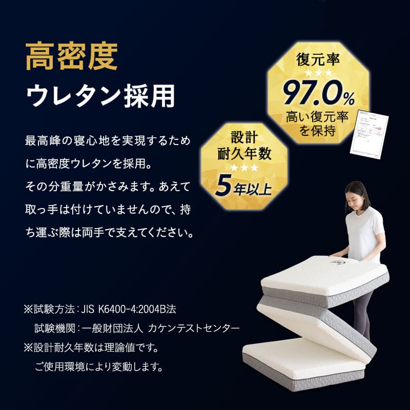 【送料込み】エムール　プレミアムマットレス　セミダブル プレミアムマットレス 三つ折り 折りたたみ マットレス シングル