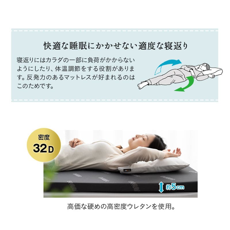 ★新品未開封【EMOOR START】 高反発 オーバーレイマットレス★ オーバーレイマットレス トッパー 高反発 消臭 収納ケース付き