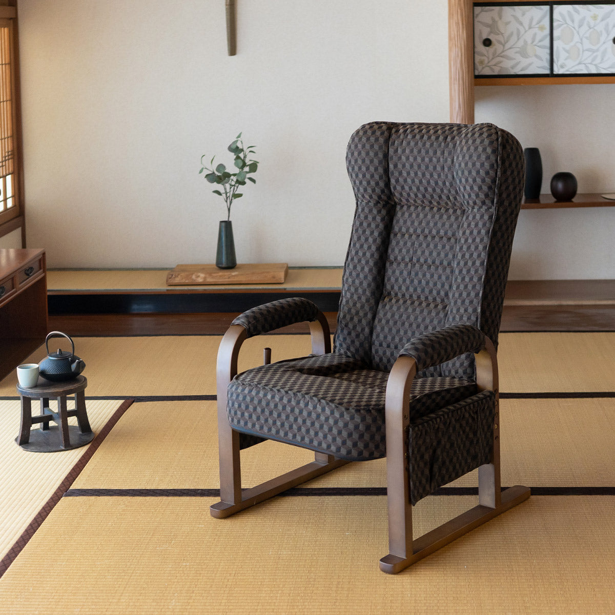 日本製 神居民芸 片肘座椅子 座椅子 民芸家具 和モダン　３脚セット 日本製 神居民芸 片肘座椅子 座椅子 民芸家具 和モダン