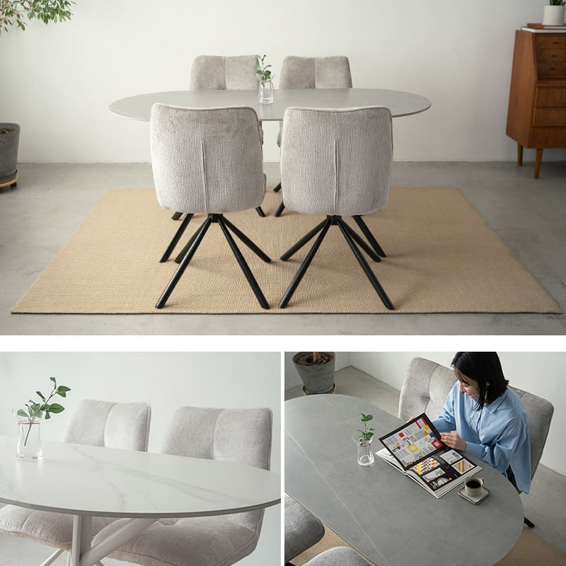 【パンドラの装身具】セラミック　ダイニンングテーブル５点セット 4人用 幅135cm ダイニングテーブル5点セット セラミック天板